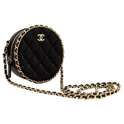 black chanel circle bag|chanel small chain bag.